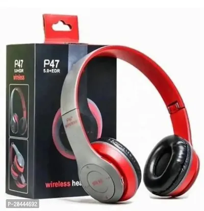 P47 Wireless Bluetooth Headphone-Red-thumb0