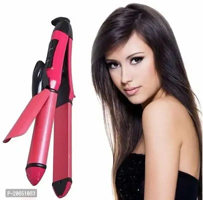 NHC-2009 2 in 1 HAIR Beauty Set Curler and Straightener (Pink)