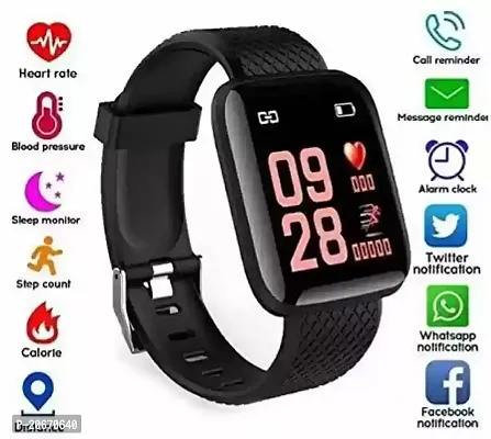 art Watch for Men  Women - ID116 Latest Bluetooth Phone Watch 1.3 LED with Daily Activity Tracker, Heart Rate Sensor, BP Monitor, Sports Watch for All Boys  Girls - Black-thumb0