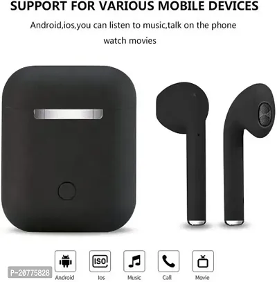 Inpods i12 Bluetooth V5.0 earbuds wireless Bluetooth headset Bluetooth Headset  (Black, True Wireless)-thumb2