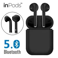 Inpods i12 Bluetooth V5.0 earbuds wireless Bluetooth headset Bluetooth Headset  (Black, True Wireless)-thumb1