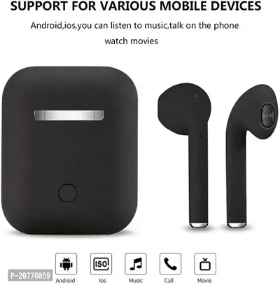 Inpods i12 Bluetooth V5.0 earbuds wireless Bluetooth headset Bluetooth Headset  (Black, True Wireless)-thumb0