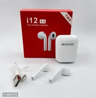 WS I12 Twins Wireless Earbuds Bluetooth Headset Y39 Bluetooth Headset  (White, True Wireless)-thumb0