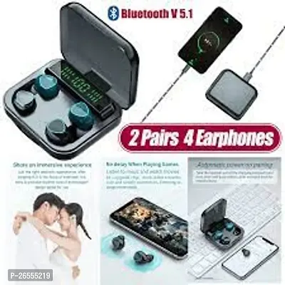 Earbuds M10 wireless bluetooth earbuds and headphones V5.1 Bluetooth earphones true wireless stereo HIFI ultra small bass full buds fast charging 2200MAH power bank with micro USB