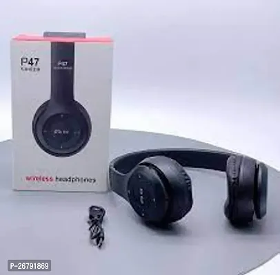 P47 Wireless Bluetooth Headphones with Microphone,Volume Control, Stereo FM,Memory Card Support-thumb2