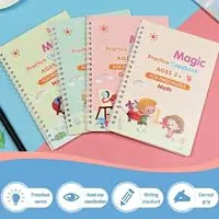 Magic Practice Book, Magic Book, Magic Practice Notepad for Kids, 4 Book + 1 Pen + 10 Refill + 1 Grip, Magic Practice Copy Book for Kids, Reusable Books for Kids-thumb3