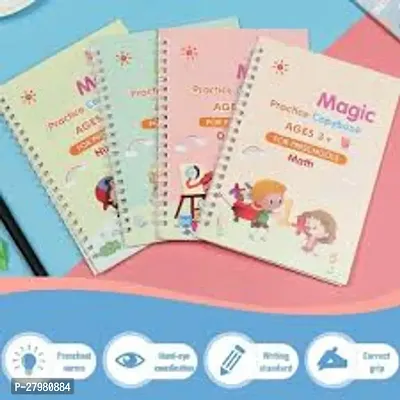 Magic Practice Book, Magic Book, Magic Practice Notepad for Kids, 4 Book + 1 Pen + 10 Refill + 1 Grip, Magic Practice Copy Book for Kids, Reusable Books for Kids-thumb4
