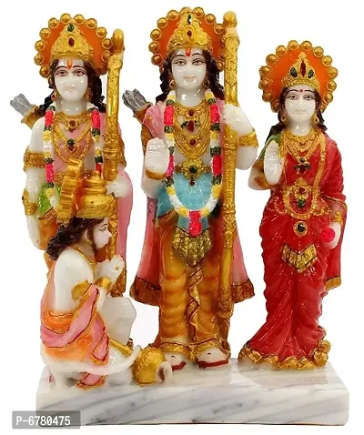 Washable Marble Look Ram Darbar Statue( Size :7 inch, Brown)-thumb0