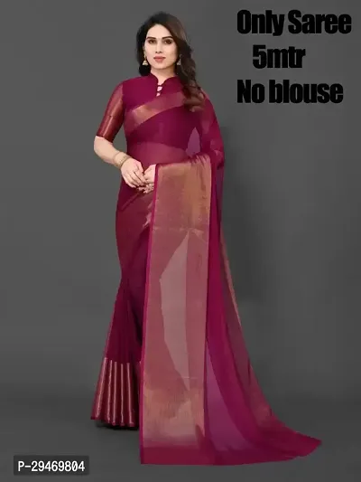 Stylish Chiffon Saree without Blouse piece For Women-thumb0