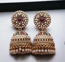 Stylish Antique Oxidised Silver Plated Jhumka Earrings-thumb2