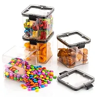 Lock Air Tight Square Shape Kitchen Storage Container(Pack of 4)-thumb2