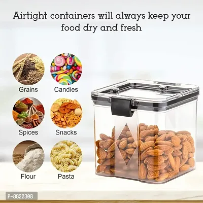 Lock Air Tight Square Shape Kitchen Storage Container(Pack of 4)-thumb4
