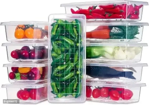 1.5L Fridge Storage Containers Box Stackable Plastic Freezer Storage To Keep Fresh for Fish, Vegetables, Meat, Food ( Pack of 6 )-thumb0