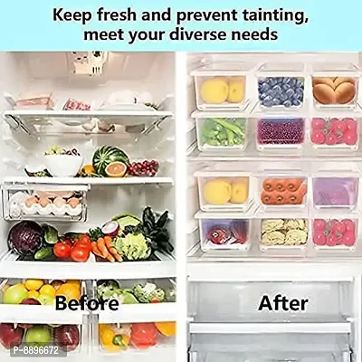 1.5L Fridge Storage Containers Box Stackable Plastic Freezer Storage To Keep Fresh for Fish, Vegetables, Meat, Food ( Pack of 6 )-thumb3