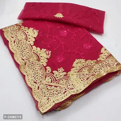 Classic Net Saree with Blouse piece For Women