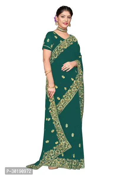 Women Georgette Embroidered Saree-thumb3