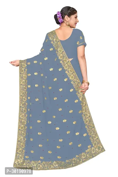 Women Georgette Embroidered Saree-thumb3