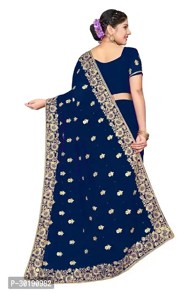 Women Georgette Embroidered Saree-thumb5