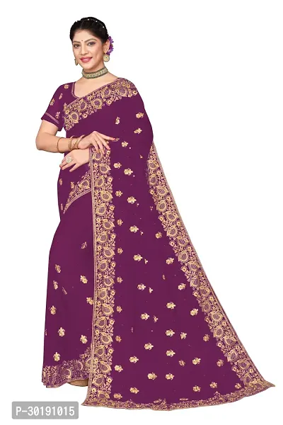 Beautiful Embroidered Georgette Saree-thumb0