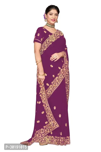 Beautiful Embroidered Georgette Saree-thumb3