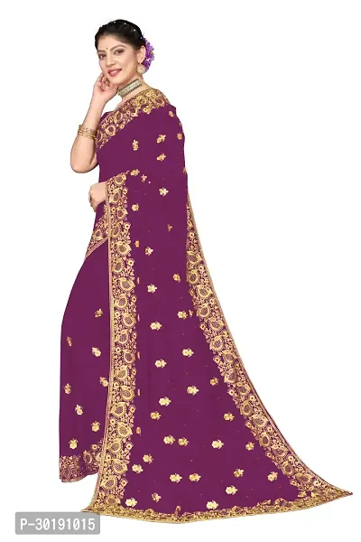 Beautiful Embroidered Georgette Saree-thumb5