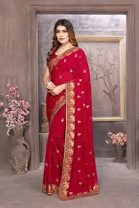 Beautiful Embroidered Georgettee Saree-thumb1