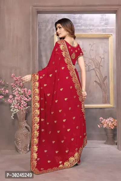 Beautiful Embroidered Georgettee Saree-thumb3