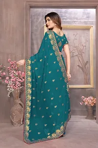 Beautiful Embroidered Georgettee Saree-thumb1