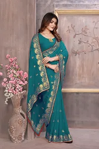 Beautiful Embroidered Georgettee Saree-thumb2