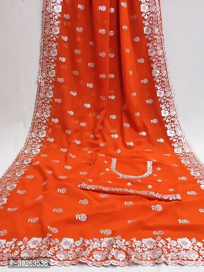 Beautiful Embroidered Georgettee Saree-thumb0