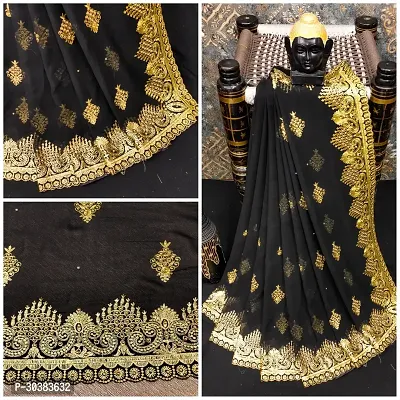 Beautiful Embroidered Georgettee Saree-thumb0