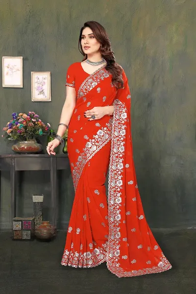 Must Have Georgette Saree with Blouse piece 