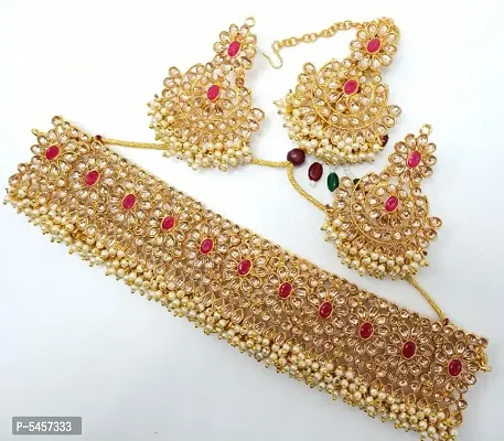 Trendy Alloy Gold Plated Jewellery Set for Women-thumb0