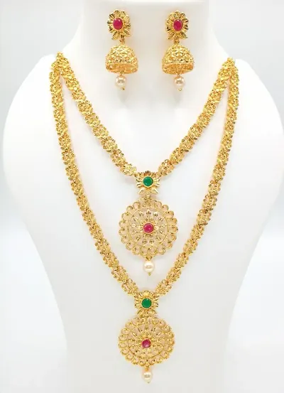 Rheyali Exclusive Elegant Golden Alloy Jewellery Set