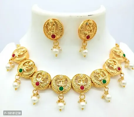 Gold Plated Traditional Special Alloy Jewellery Set