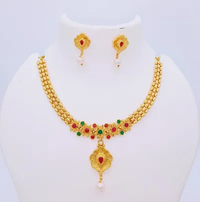 Plated Alloy Traditional Jewellery Set