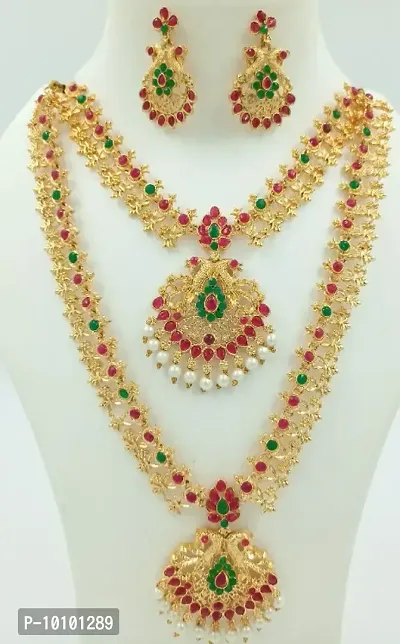 Gold Plated Alloy Traditional Jewellery Set-thumb0
