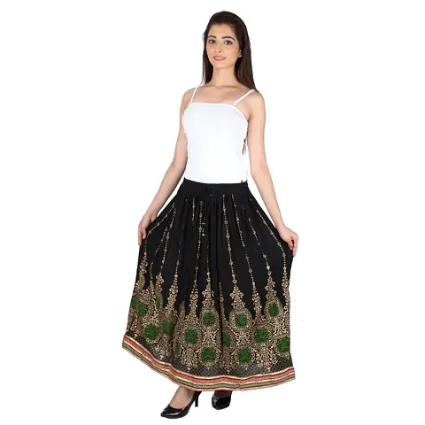 Stylish Rayon Printed Stitched Ethnic Skirts