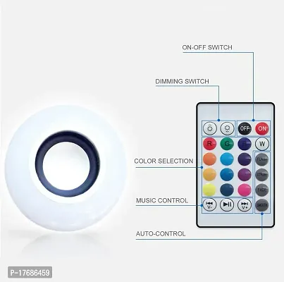 Color changing LED Music Smart Bulb with Bluetooth Speaker DJ Lights with Remote Control (Multicolor) Pack of 1-thumb3