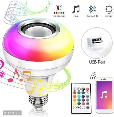 LED Music Light Bulb, E27 and B22 led Light Bulb with Bluetooth Speaker RGB Self Changing Color Pack of 1