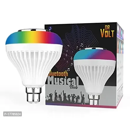 Color changing LED Music Smart Bulb with Bluetooth Speaker DJ Lights with Remote Control (Multicolor) Pack of 1