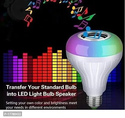 smart bulb with 12w multi colour bluetooth controlled music disco type self changing colour lamp flashlight music light (Pack of 1)