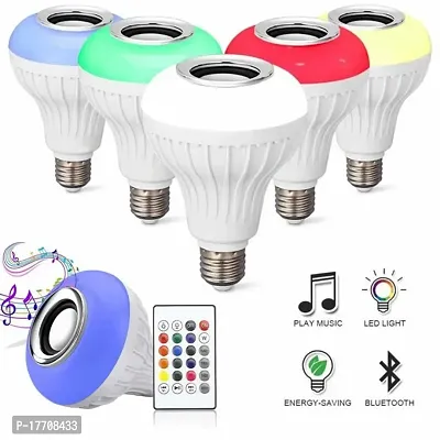 smart bulb with 12w multi colour bluetooth controlled music disco type self changing colour lamp flashlight music light (Pack of 1)-thumb2