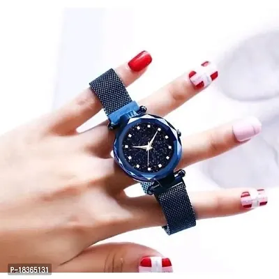 Attractive Fancy Stylish Magnetic Strap Mesh Watch For Women (Pack of 1)-thumb0