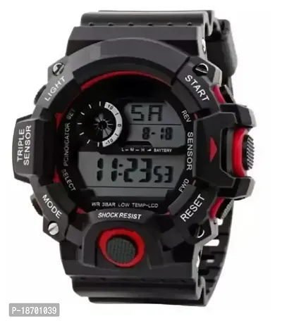 Digital Watch Multi-Functional Automatic Black Color Strap Waterproof Digital Sports Watch for Men's Kids Watch for Boys Watch for Men Pack of 1-thumb0