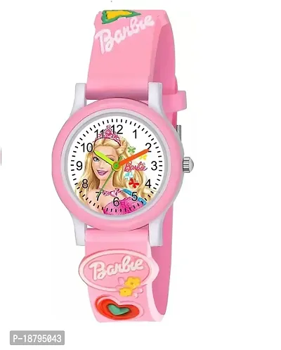 New Stylish Multicolor Barbie Analog Watch Silicon Strap Multicolor Round Dial Barbie Watch For Girls Pack of 1-thumb0