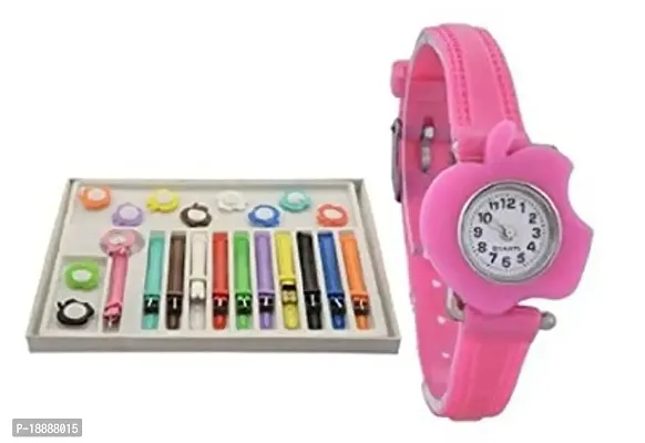 11 Belt Inter Changeable Kids Multicolor PU Casual women Analog Watches Pack of 1-thumb0