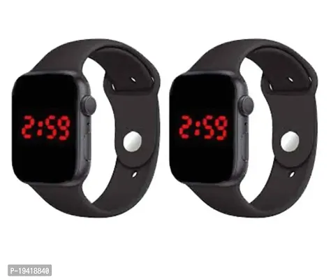 Black Square LED Digital Watch For Kids Pack of 2-thumb0