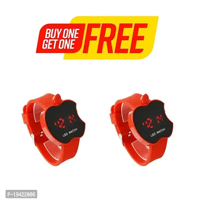 New Trendy Red Cut Apple Shape Watch For Kids Pack of 2 BUY 1 GET 1 Watches.