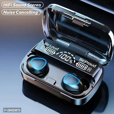 M10 TWS Bluetooth 5.1 Earphone Charging boxwireless Earbuds Stereo Sports Waterproof with Microphone True Wireless Bluetooth Headset (Black)-thumb0